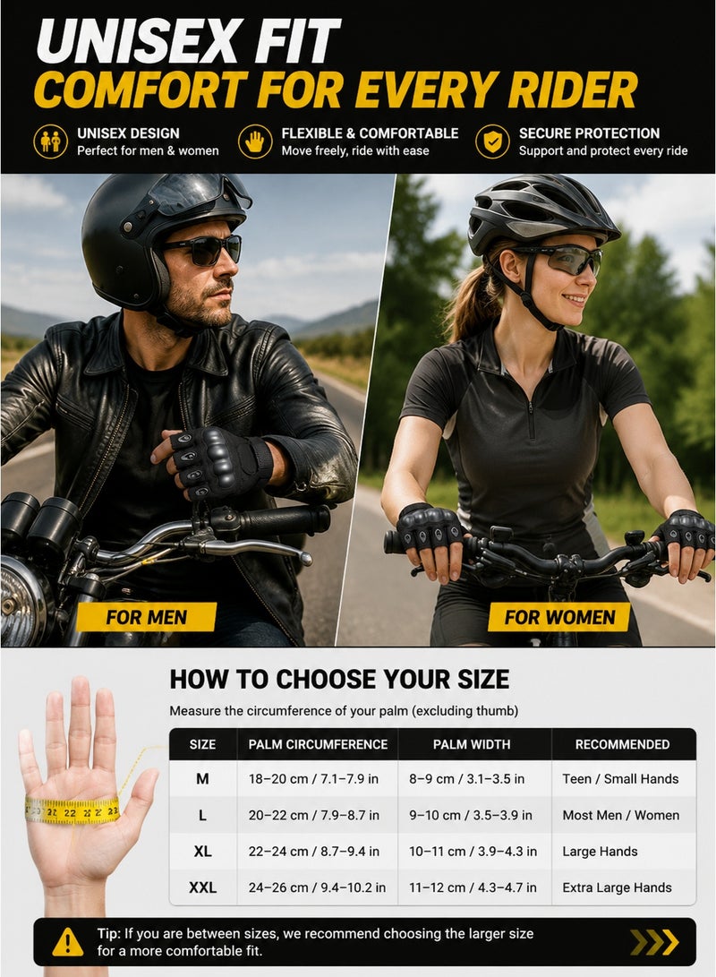 fdsport Riding Glove - Breathable Fingerless Motorcycle Gloves for Cycling, Racing - Image 3