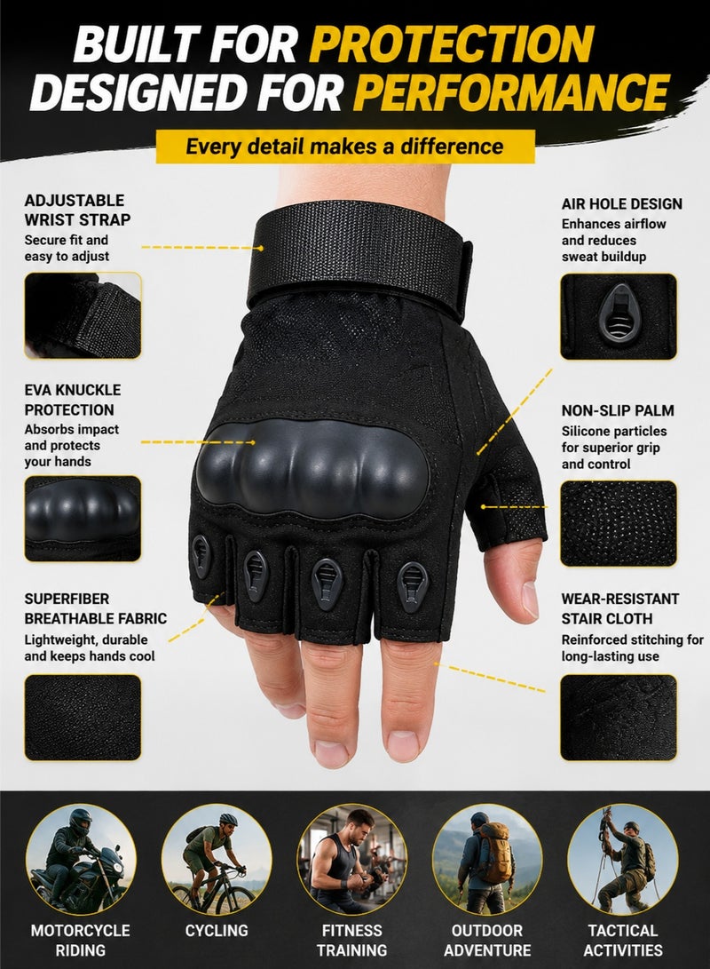 fdsport Riding Glove - Breathable Fingerless Motorcycle Gloves for Cycling, Racing - Image 2