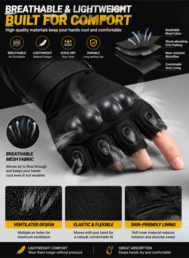 fdsport Riding Glove - Breathable Fingerless Motorcycle Gloves for Cycling, Racing - Image 5
