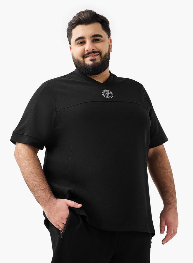 ماكسيم تيشيرت رجالي برقبة على شكل حرف  وأكمام قصيرة مطبوع بنقشة منتظمة - Image 1