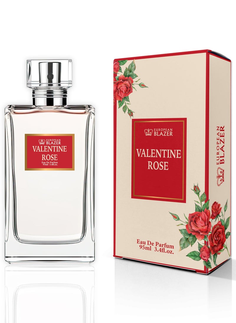 سترة أوروبية عطر أوروبي بليزر للنساء (أو دو برفيوم) 95 مل | عطر فالنتاين روز - عطر زهري رومانسي - Image 1