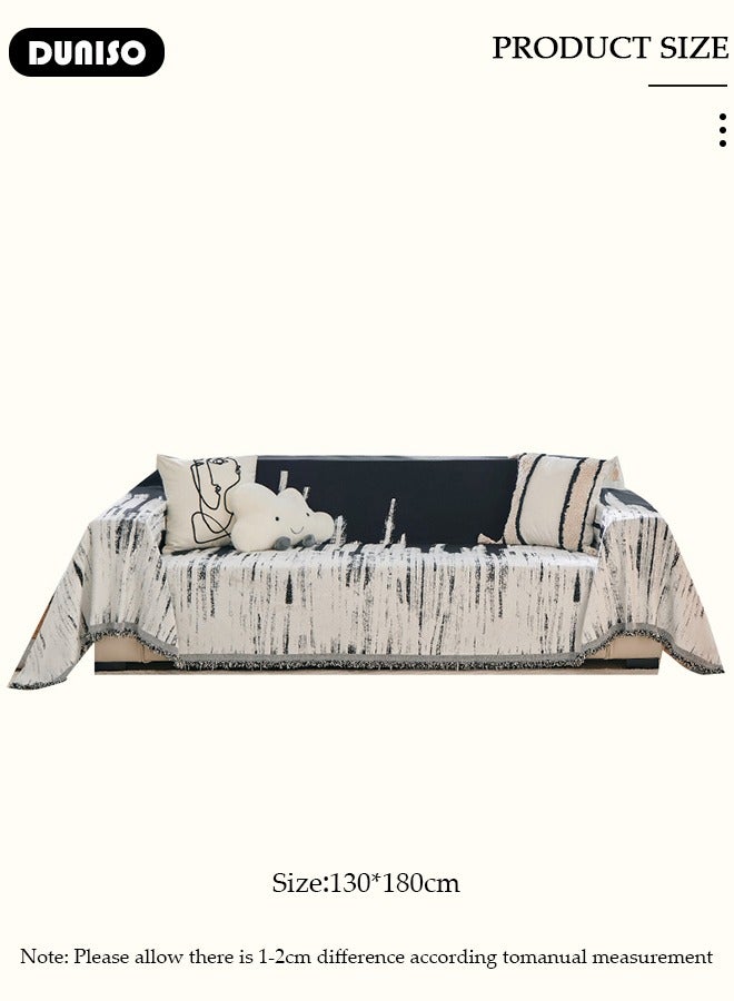 DUNISO غطاء أريكة 3 وسائد، بطانية أريكة قابلة للغسل، غطاء أريكة متعدد الاستخدامات لجميع الفصول، غطاء أريكة كبير الحجم، أغطية أريكة للحيوانات الأليفة للأريكة على شكل L وشكل U، بطانية منسوجة مع شرابات - Image 4