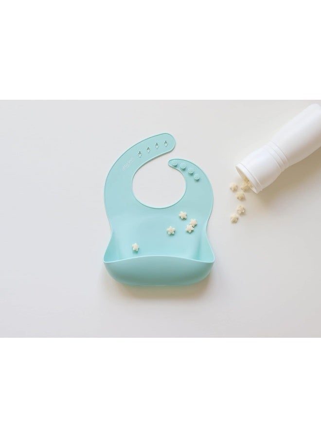 otterlove Silicone Baby Bibs with No Fillers, Wide Food Catching Pocket, Mint and Smoke, Pack of 2 - Image 4