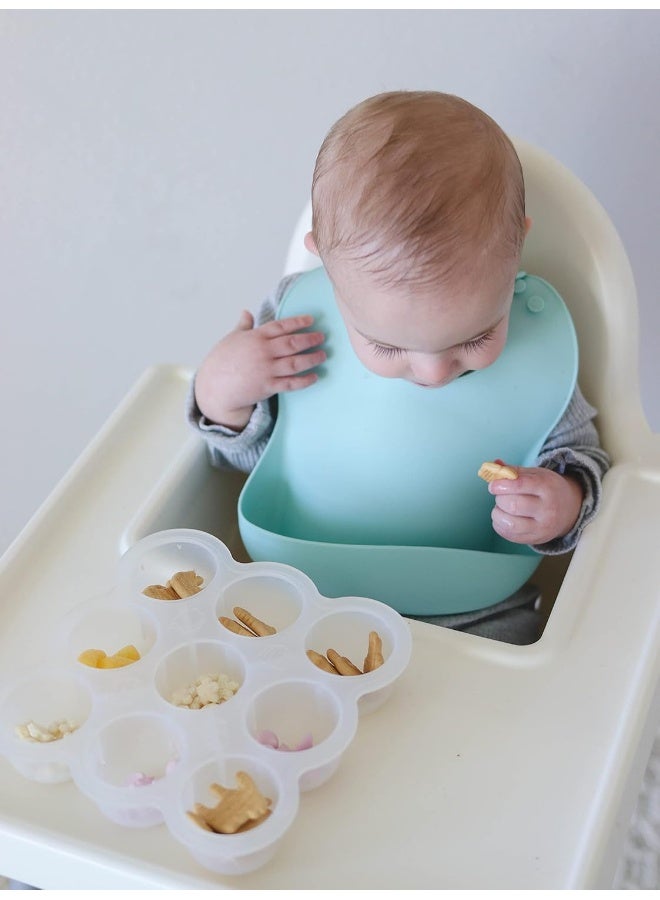 otterlove Silicone Baby Bibs with No Fillers, Wide Food Catching Pocket, Mint and Smoke, Pack of 2 - Image 2