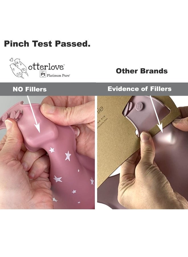 otterlove Silicone Baby Bibs with No Fillers, Wide Food Catching Pocket, Mint and Smoke, Pack of 2 - Image 5