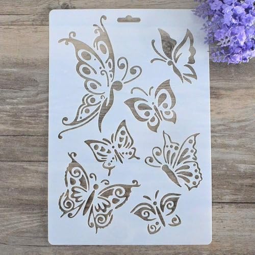 SLGIFT DIY Decorative Stencil Template for Painting On Walls Furniture Crafts (Butterfly) - Image 1