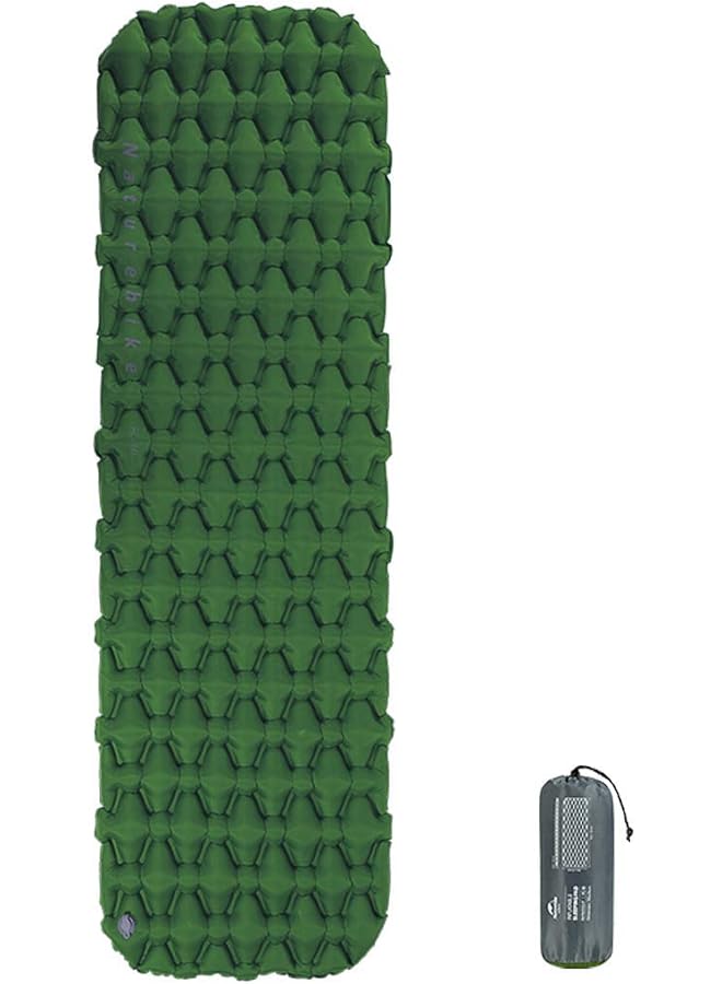 Naturehike Sleeping Mat Lightweight Single Sleeping Mats 6.5 cm Thick Inflatable Air Cushion Outdoor Compact Moisture Resistant for Hiking Backpacking Camping Army Green - Image 1