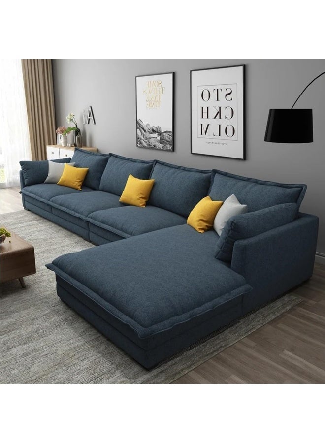 Comfynest Modern L-Shaped Sectional Sofa Set with Innovative Technology Cloth for Lounge Living Room Furniture (Blue, left)  - Image 1