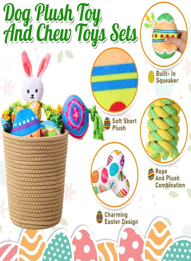 مجموعة ألعاب عيد الفصح للكلاب من سيل تراينجل، 10 قطع، مع صفارة، تتضمن 4 عظام قطيفة، ولعبتين من الحبال، وبيضتي عيد الفصح، ولعبة أرنب وكتكوت قطيفة، هدية مثالية للجراء والكلاب الصغيرة والمتوسطة والكبيرة. - Image 3