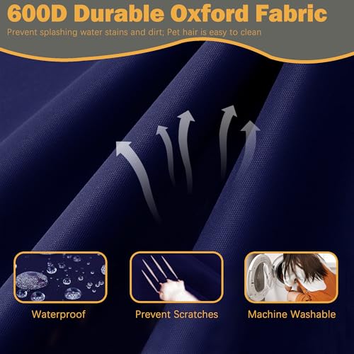 Sqodok Patio Cushion Covers 21x19x3 inch, Waterproof Outdoor Cushion Covers for Patio Furniture, 4Pack Patio Cushion Seat Slicovers Replacement for Sectional Sofa, Wicker Chair, Blue - Image 3