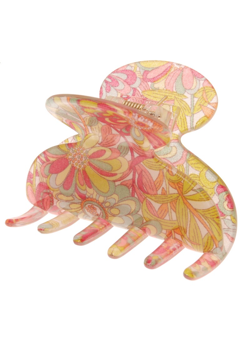 France Luxe France Luxe Small Couture Jaw - Splash Garden Green/Pink 