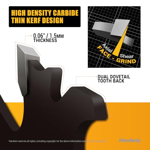 Hardwin 6-1/2 Inch Framing Circular Saw Blade-3Pack, 24T ATB Carbide Teeth, Lightweight for Cordless Saws. Super Thin Kerf for Cutting Wood, Plywood, MDF, OSB, Hardwood, Softwood & More. - Image 4
