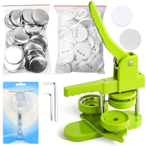 folconroad Button Maker Machine 58mm Pin Installation-Free DIY Pin Badge Button Maker Press Machine Punch Press with Free 100pcs Parts Pictures Circle Cutter - Image 1