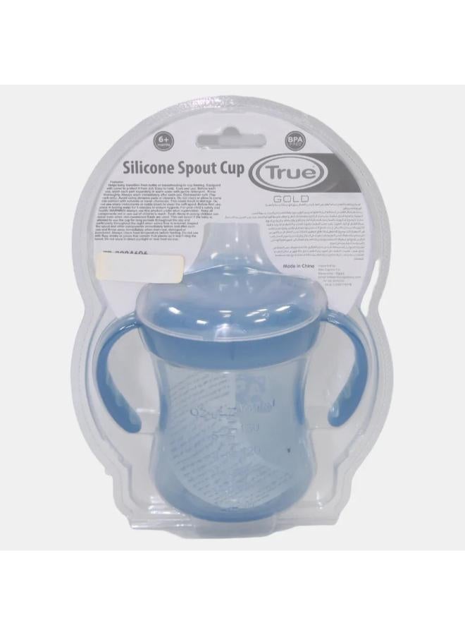 True Gold Training Cup with Silicone Spout & Lid – 180ml Baby Blue (6+ months) - Image 2