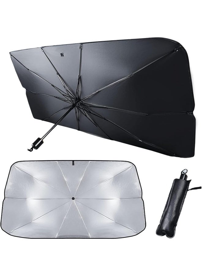 AWH Enew Car Windshield Sun Shade Umbrella, Foldable Car Umbrella Sunshade Cover Protect Vehicle from UV Sun, Easy to Store and Use, Fit Most Vehicle for Auto Windshield Covers Trucks Cars - Image 1