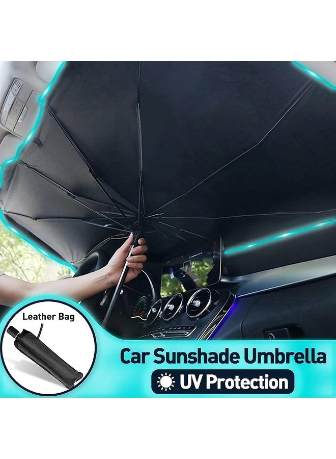 AWH Enew Car Windshield Sun Shade Umbrella, Foldable Car Umbrella Sunshade Cover Protect Vehicle from UV Sun, Easy to Store and Use, Fit Most Vehicle for Auto Windshield Covers Trucks Cars - Image 4