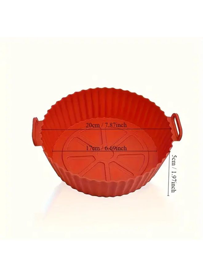 1pc Heat Resistant Silicone Baking Tray Non Stick Round Cookie Sheet For Oven Air Fryer - Image 3