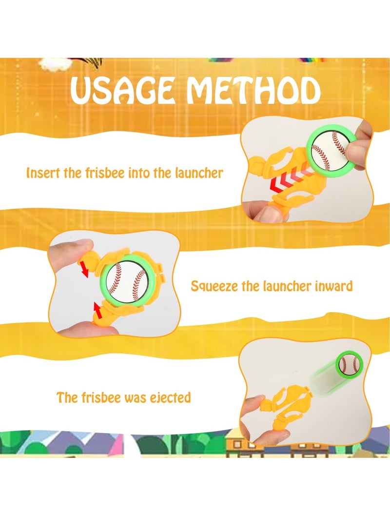 SOLARAE 60 Pack Football Flying Saucers Launcher Toys, Party Favors Chasing Toy Gifts Toys, Outside Flying Toys, Suitable for Kids 3-8 Years Old - Image 4