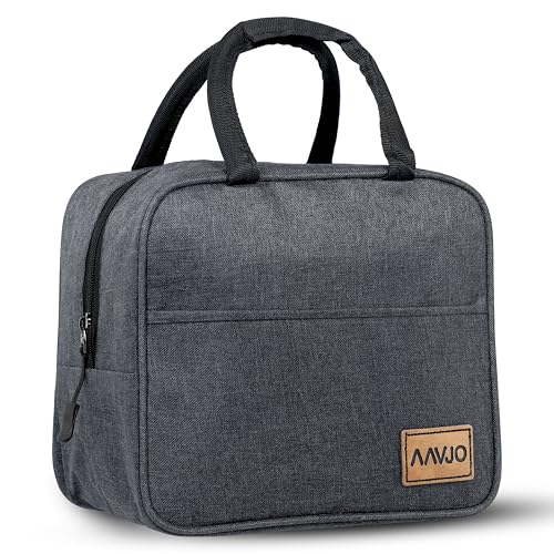 Aavjo Insulated Travel Picnic Lunch Bag for Boys Girls Kids and Adults – Leakproof Reusable Tote with High Capacity, Perfect for Women & Men, Ideal for Work, Travel, and Outdoor Activities (Gray) - Image 1