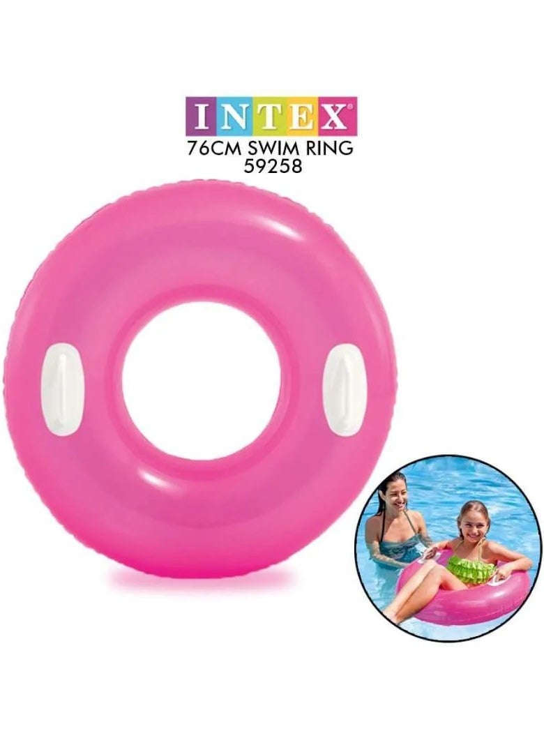 59258NP-Inflatable Swim Tube with Two Handles 76cm/30", Pink