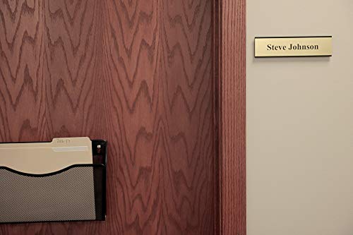 ExcelMark 2"x 8"Aluminum Wall Mounted Name Plate Holder - Office Business Door Sign Holder - Wall or Door - Black - Image 4