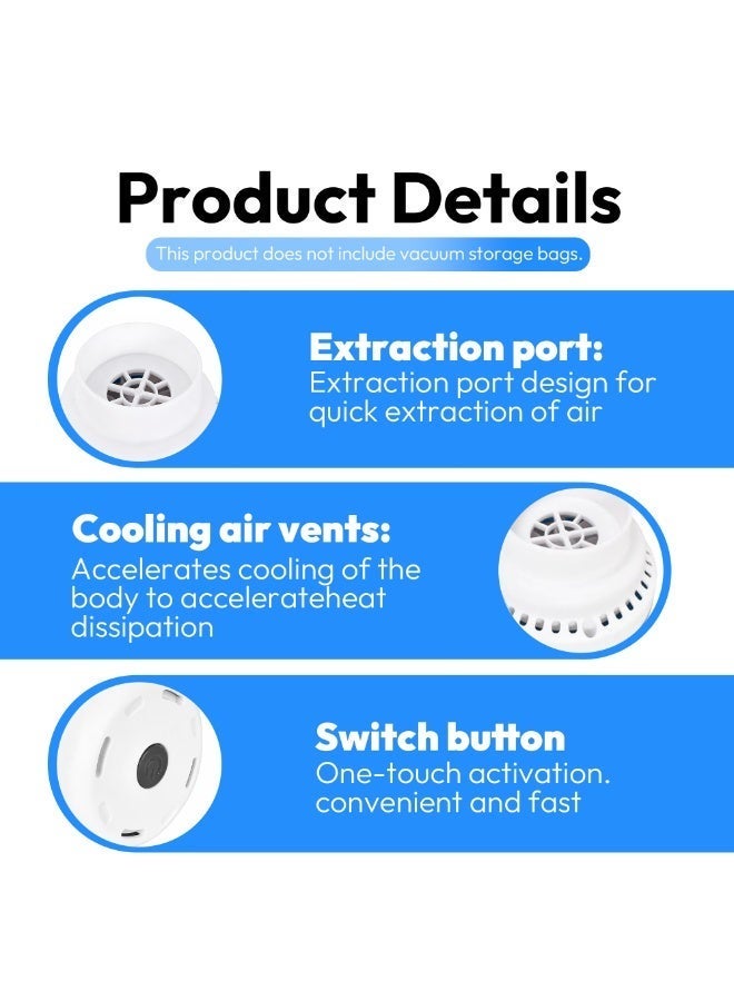 Arabayt Electric vacuum pump, portable vacuum compression bag electric air pump, space-saving vacuum suction pump, suitable for storing clothes, bedding, and travel items (large size/38mm). - Image 4
