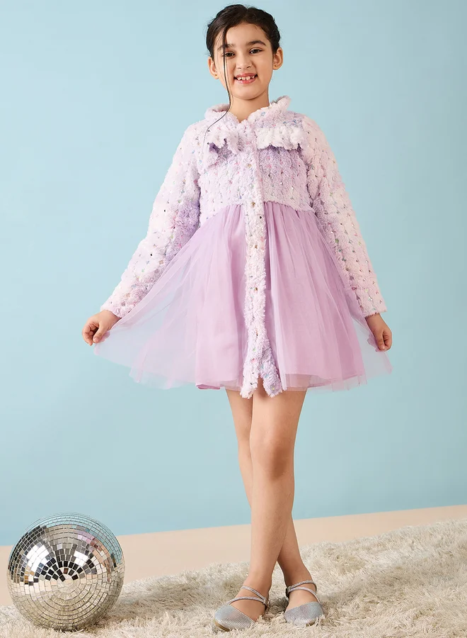 ستايلو بج Tulle Overlay Dress