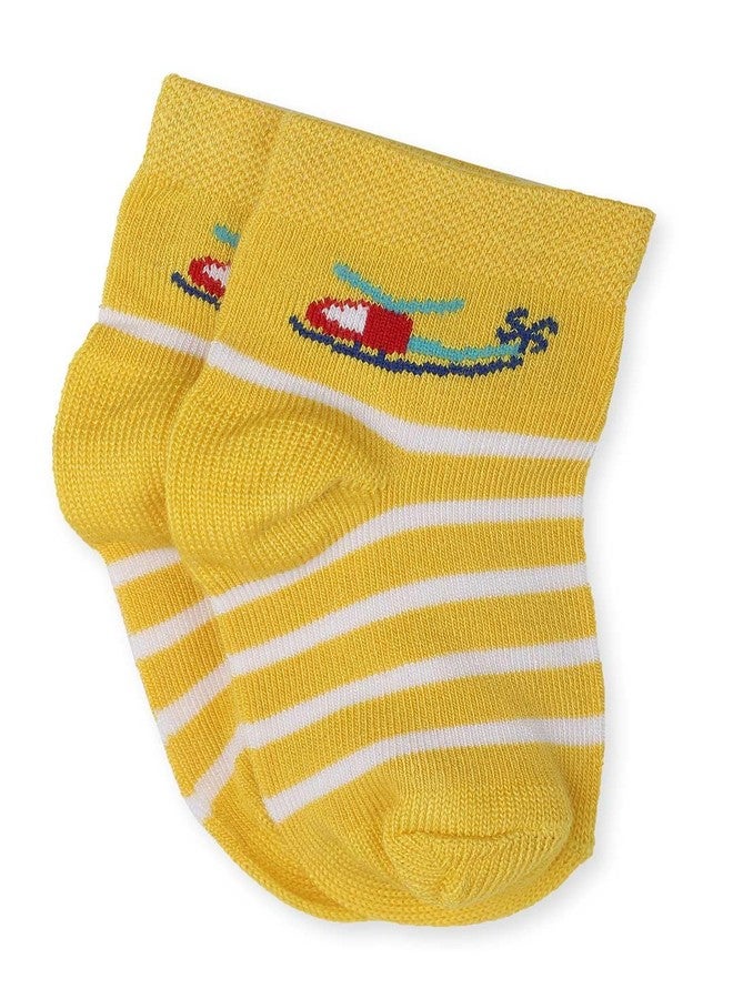 BODYCARE Boys Printed Socks Pack Of 2 - Royal Blue & Mustard - Image 3