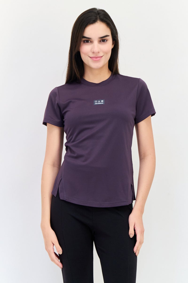 New Balance Women Sportswear Fit Short Sleeves Running T-Shirt, Dark Purple  - Image 1