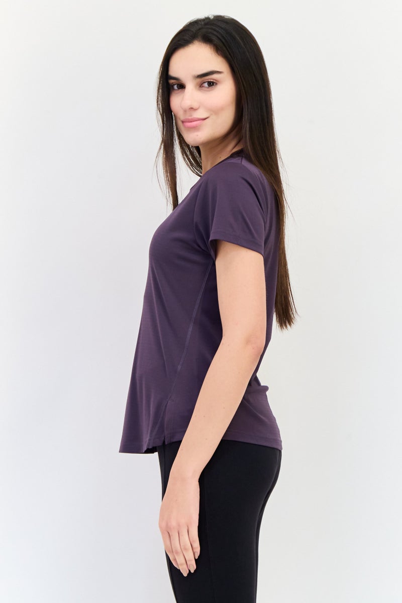 New Balance Women Sportswear Fit Short Sleeves Running T-Shirt, Dark Purple  - Image 4