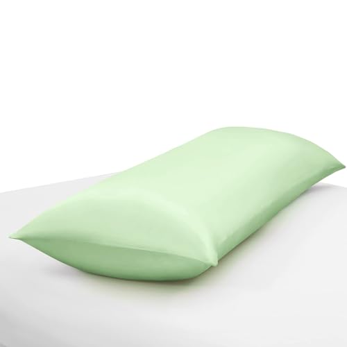Ersmak Satin Body Pillow Cover, 20x54 Inches Sage Green Ultra Soft Satin Pillow Case for Hair and Skin, Silky Slip Cooling Long Side Pillowcase with Envelope Closure - Image 4