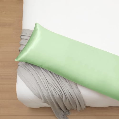 Ersmak Satin Body Pillow Cover, 20x54 Inches Sage Green Ultra Soft Satin Pillow Case for Hair and Skin, Silky Slip Cooling Long Side Pillowcase with Envelope Closure - Image 5