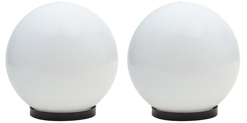 Weldecor Polycarbonate Unbreakble Doom Gate Lamp | Globe Shaped Entrance White Milky Lights for Home and Garden (White, 8 Inch) (Pack of 2) - Image 1