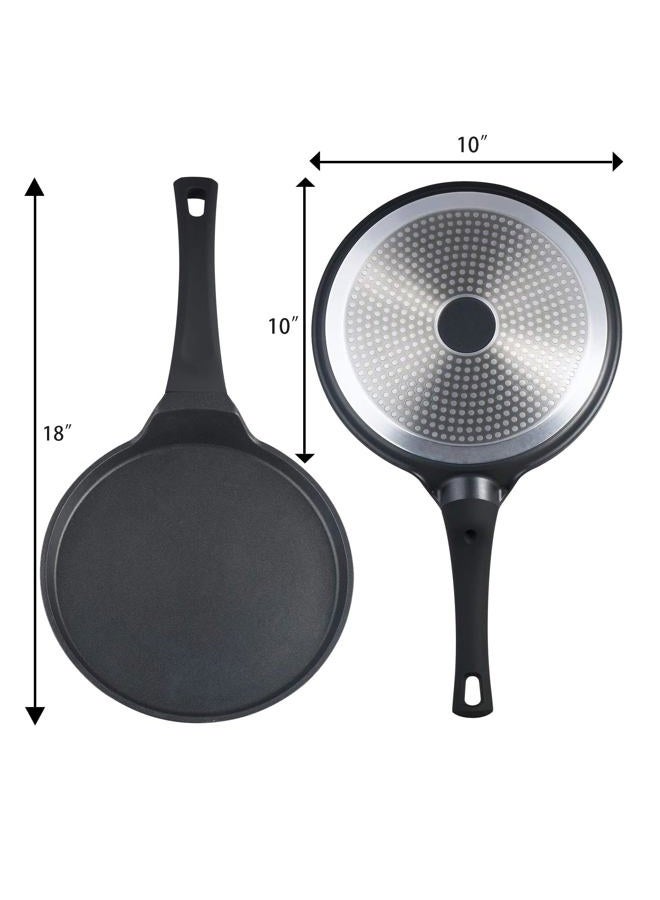 S·KITCHN Crepe Pan Nonstick Die-cast Aluminum Non-stick Induction Compatible Flat Tava Griddle, 10 Inches by - Image 3