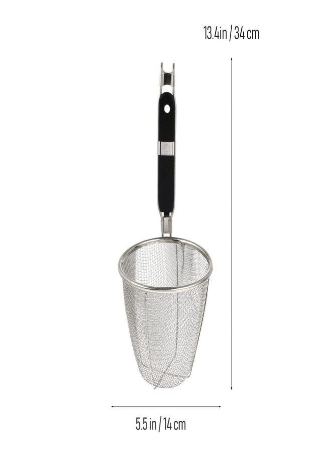 PACKOVE Mesh Strainer Spoon Stainless Steel Pasta Basket Mesh Noodle Strainer Pasta Noodle Strainer Sieve Mesh Strainer with Handle for Home Restaurant Kitchen - Image 4