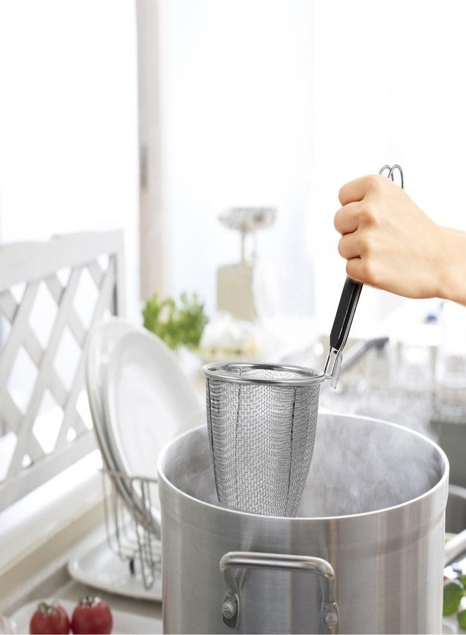 PACKOVE Mesh Strainer Spoon Stainless Steel Pasta Basket Mesh Noodle Strainer Pasta Noodle Strainer Sieve Mesh Strainer with Handle for Home Restaurant Kitchen - Image 5