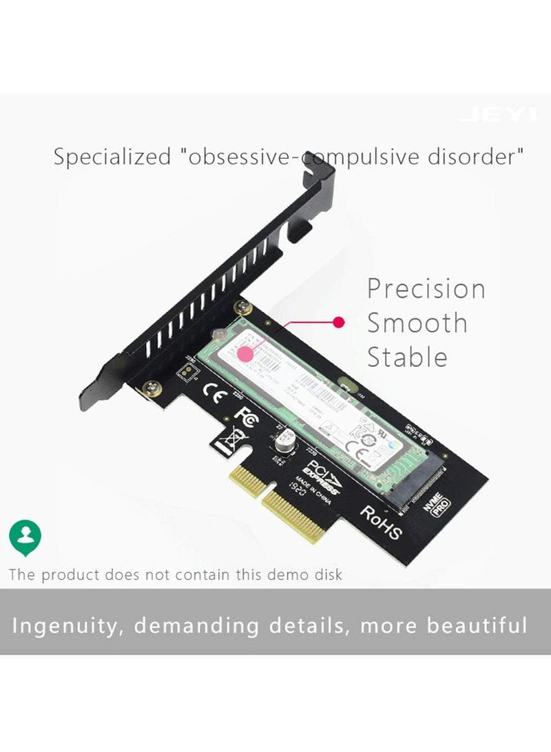 JEYI SK4 M.2 NVMe SSD NGFF to PCIE X4 Adapter M Key Interface Card Suppor PCI Express 3.0 x4 2230-2280 Size m.2 Full Speed, M.2 NVME SSD to PCIe 4.0 x4 Adapter with Aluminum Heatsink Solution Supports 2280, 2260, 2242, 2230 Solid State Drives - Image 3