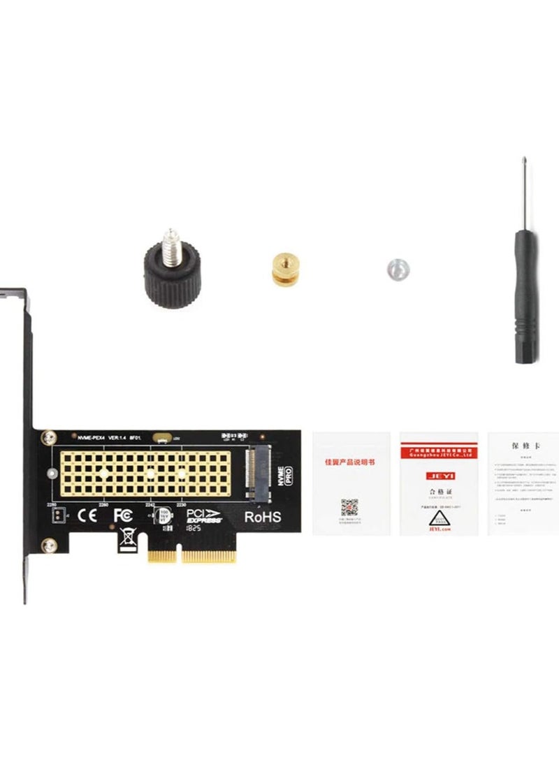 JEYI SK4 M.2 NVMe SSD NGFF to PCIE X4 Adapter M Key Interface Card Suppor PCI Express 3.0 x4 2230-2280 Size m.2 Full Speed, M.2 NVME SSD to PCIe 4.0 x4 Adapter with Aluminum Heatsink Solution Supports 2280, 2260, 2242, 2230 Solid State Drives - Image 2
