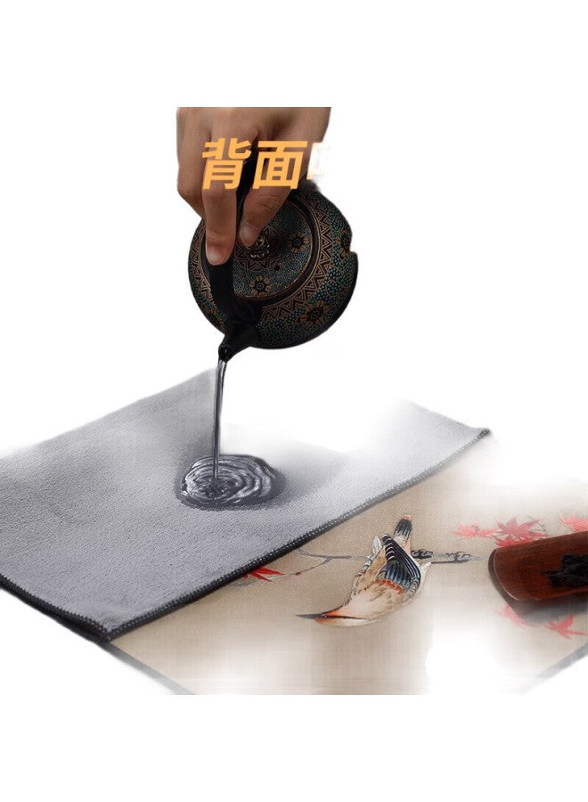 Mengting Painted Tea Towel, Absorbent, High-End, For Tea Table, Thick, Long, Lotus Pattern, 36*16.5Cm - Image 2