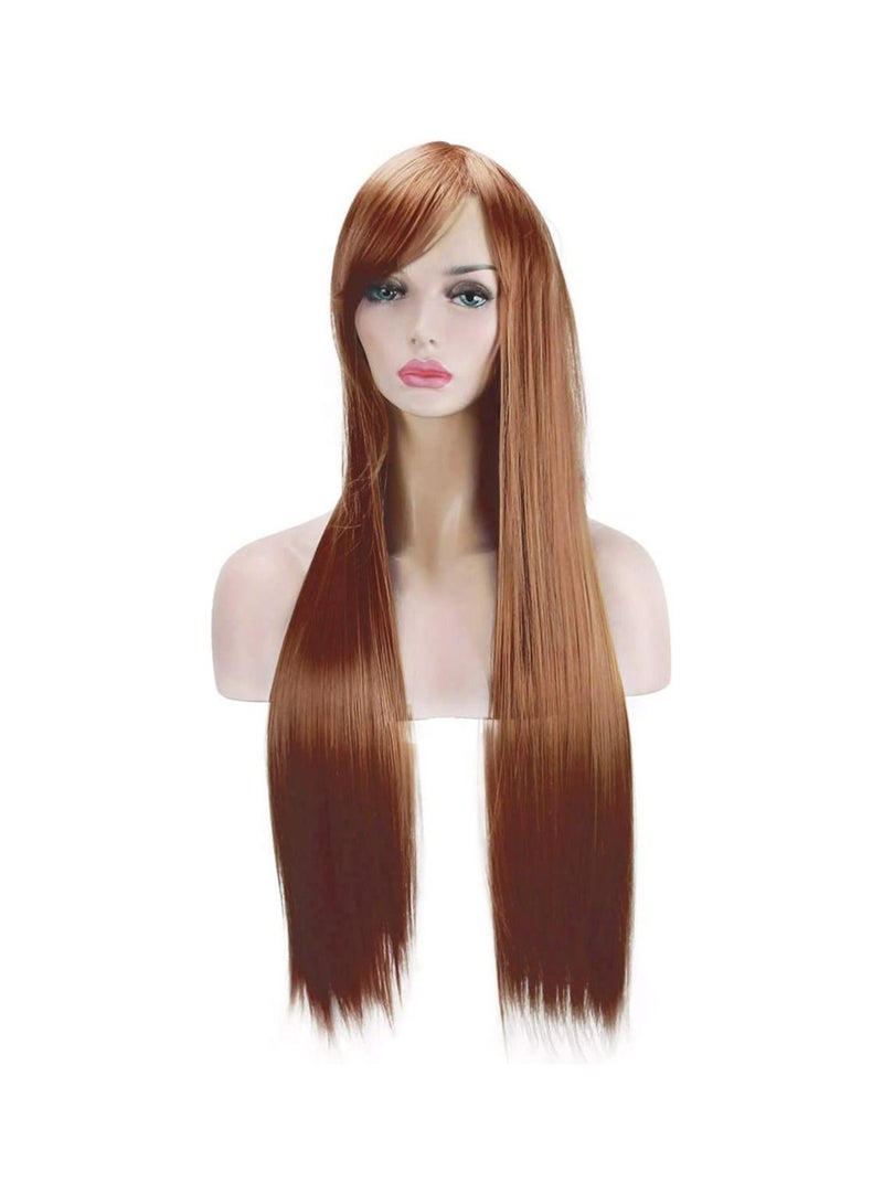 Estelle Wigs 32 Inches 80 cm Long Straight Anime Fashion Women's Cosplay Wig Party Wig With Free Wig Cap Brown - Image 3