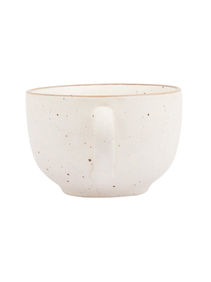 miah decor Stoneware Handcrafted Matte Finish Jumbo Soup Bowl. 100% Food Safe, Microwave Safe, Dishwasher Safe. Matte Finish Ceramic Soup Bowl - Cream Color, 6"X5"X3.2", 600 ml (MD-214) - Image 4