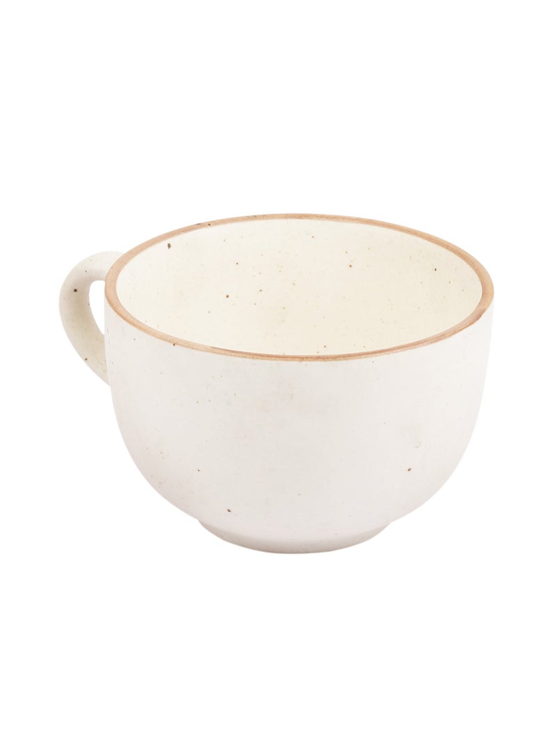 miah decor Stoneware Handcrafted Matte Finish Jumbo Soup Bowl. 100% Food Safe, Microwave Safe, Dishwasher Safe. Matte Finish Ceramic Soup Bowl - Cream Color, 6"X5"X3.2", 600 ml (MD-214) - Image 3