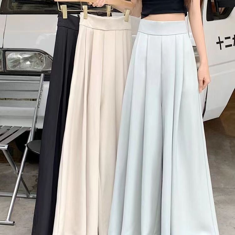 Women'S 2024 Thin Pleated Pants High Waist Draped Slimming Casual Trendy Skirt - Image 2