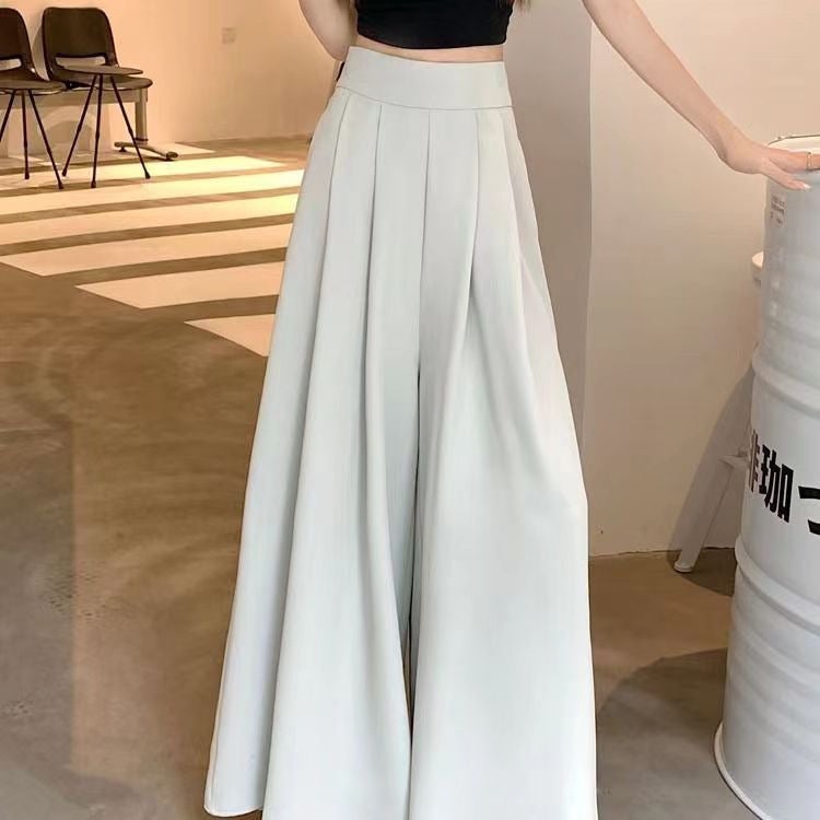 Women'S 2024 Thin Pleated Pants High Waist Draped Slimming Casual Trendy Skirt - Image 4