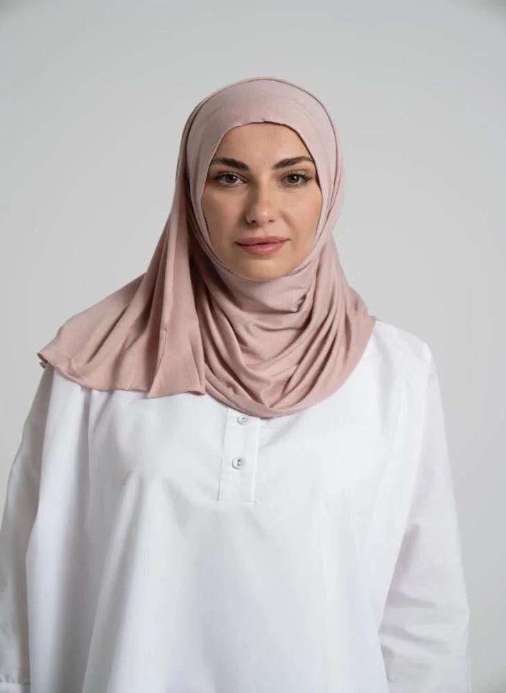 أيلا فاشون حجاب قطن مخيط جاهز - بينك فاتح