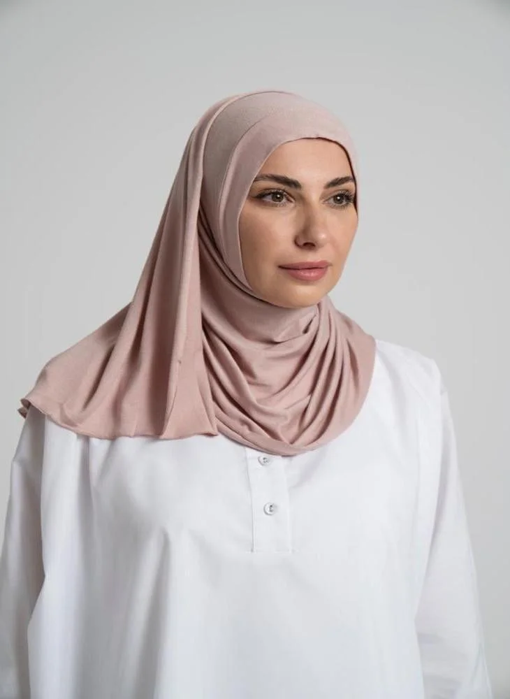 أيلا فاشون حجاب قطن مخيط جاهز - بينك فاتح