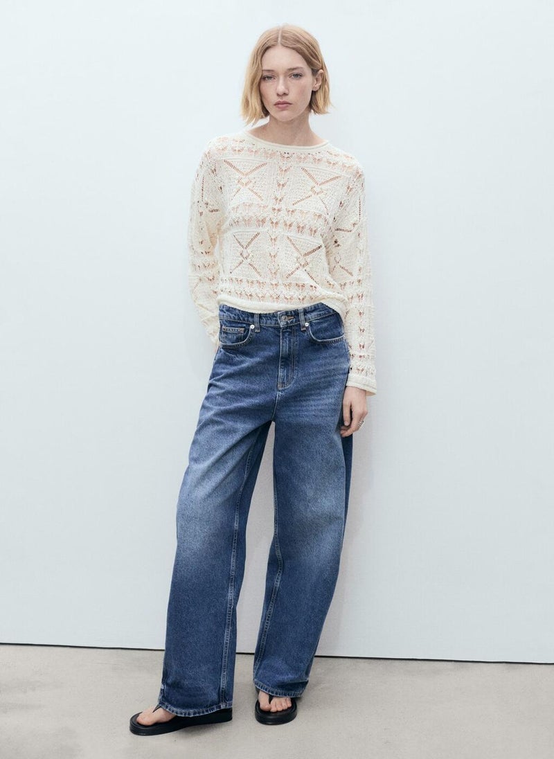 MANGO - Oversized Openwork Knitted Sweater - Image 1