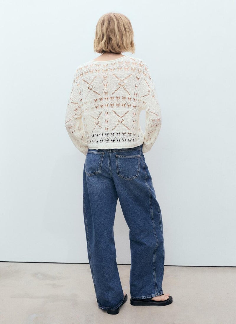 MANGO - Oversized Openwork Knitted Sweater - Image 1