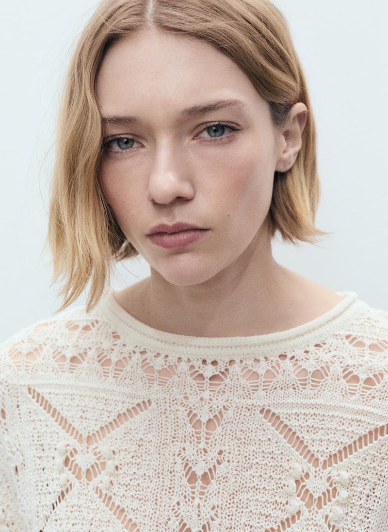 MANGO - Oversized Openwork Knitted Sweater - Image 1