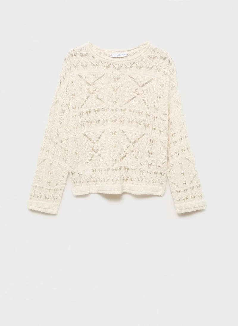 MANGO Oversized Openwork Knitted Sweater